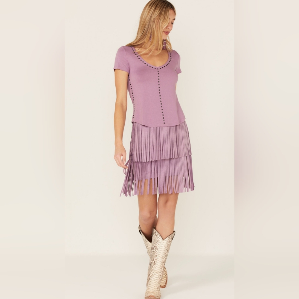 Idyllwind Leather Fringe Skirt